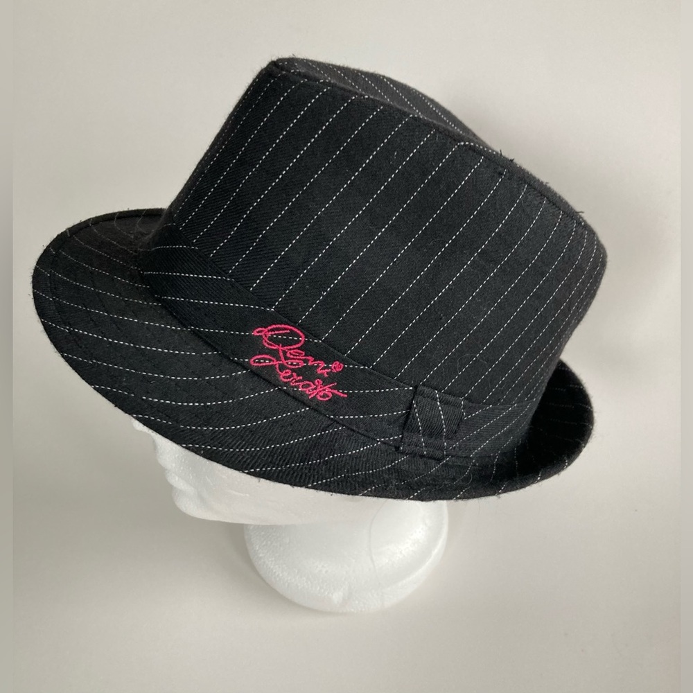 Black Pinstripe Fedora Hat